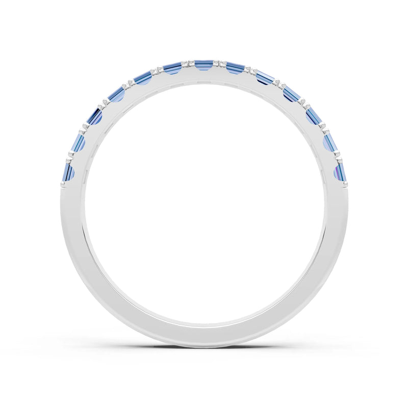 Alexandrite Straight Baguette Thin Half Eternity Band