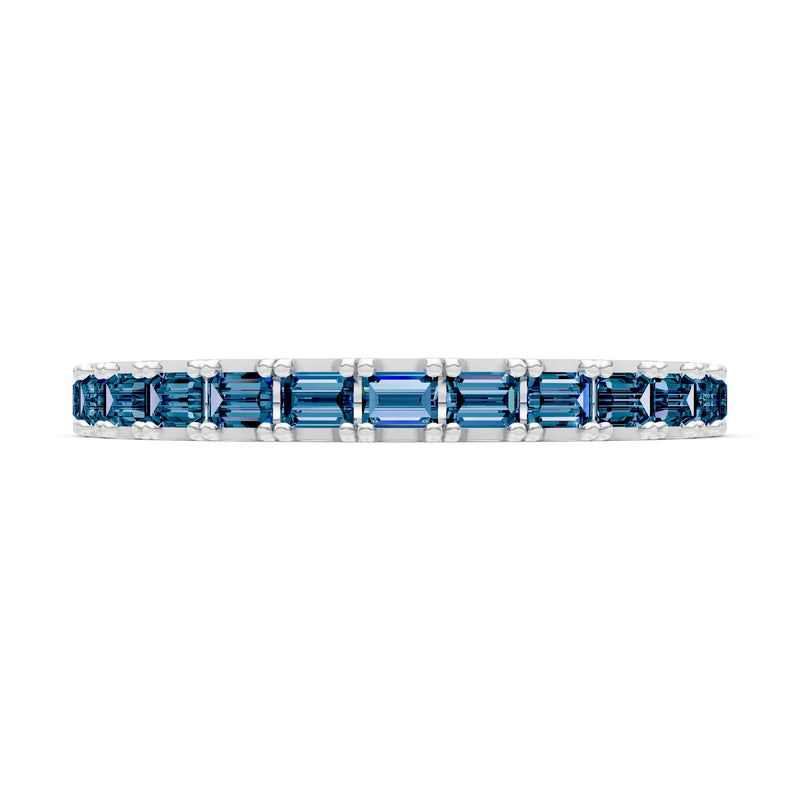 Alexandrite Straight Baguette Thin Half Eternity Band