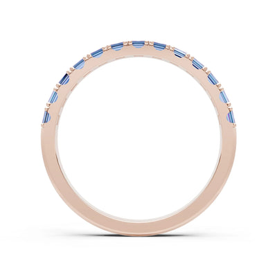 Straight Baguette Thin Half Eternity Gold Band