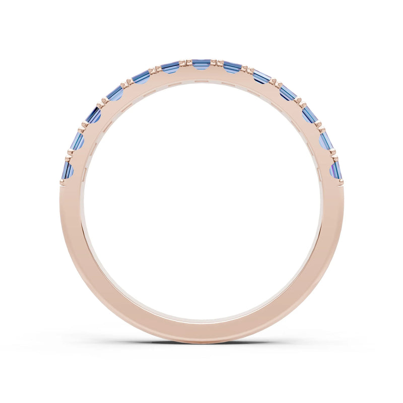Alexandrite Straight Baguette Thin Half Eternity Band