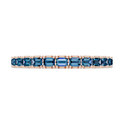 Alexandrite Straight Baguette Thin Half Eternity Band