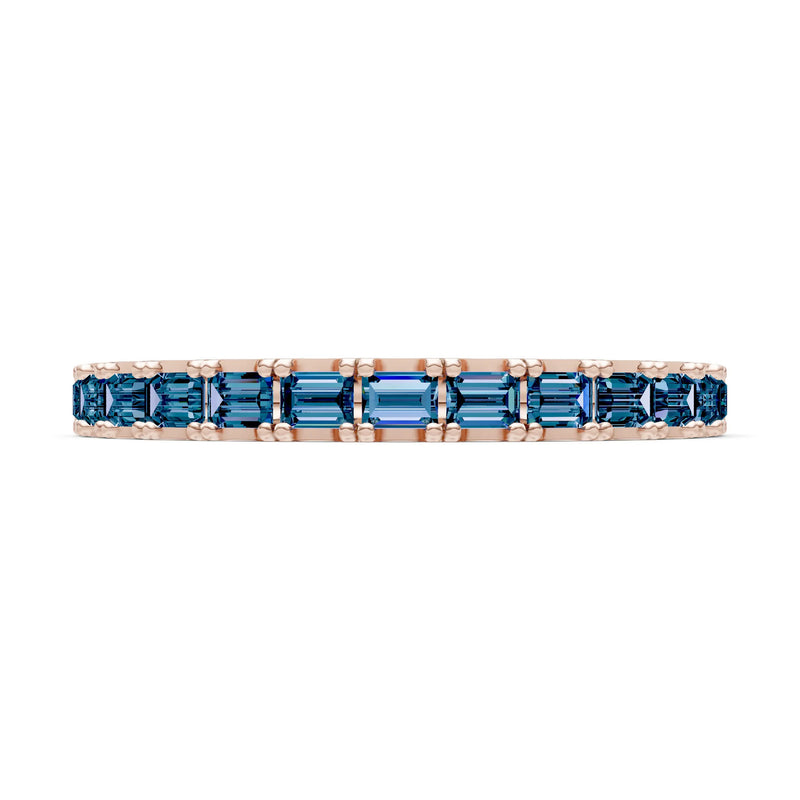 Alexandrite Straight Baguette Thin Half Eternity Band