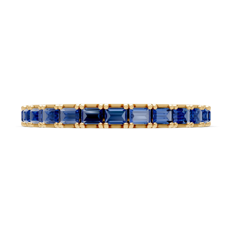 Straight Baguette Thin Half Eternity Gold Band
