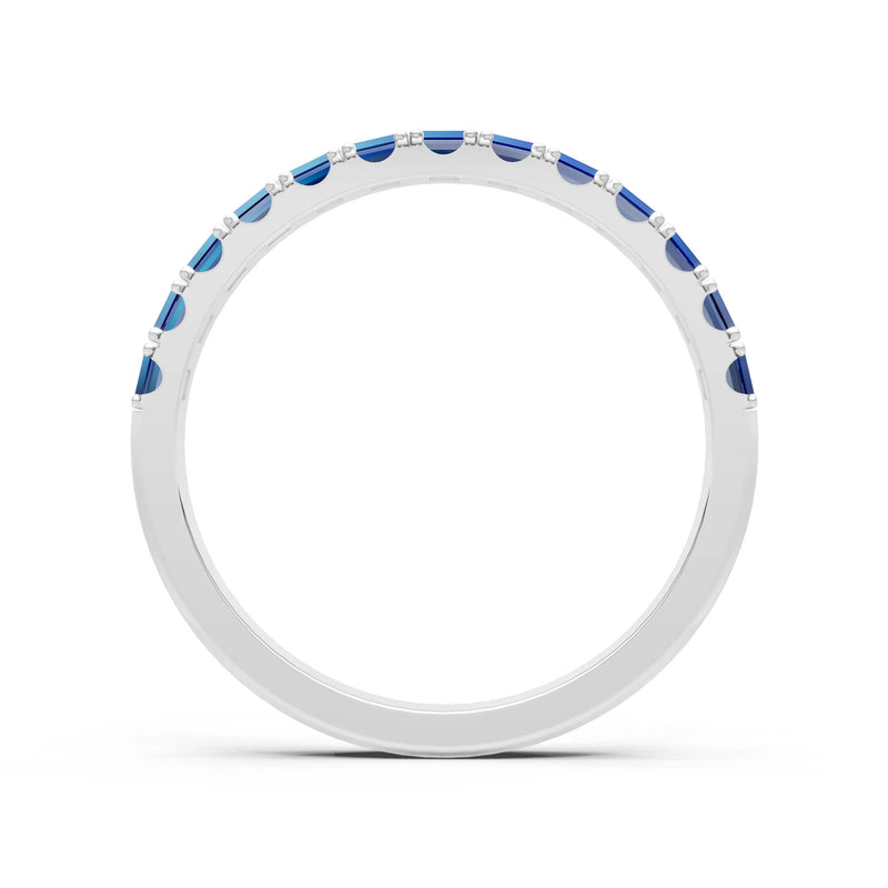 Straight Baguette Thin Half Eternity Gold Band