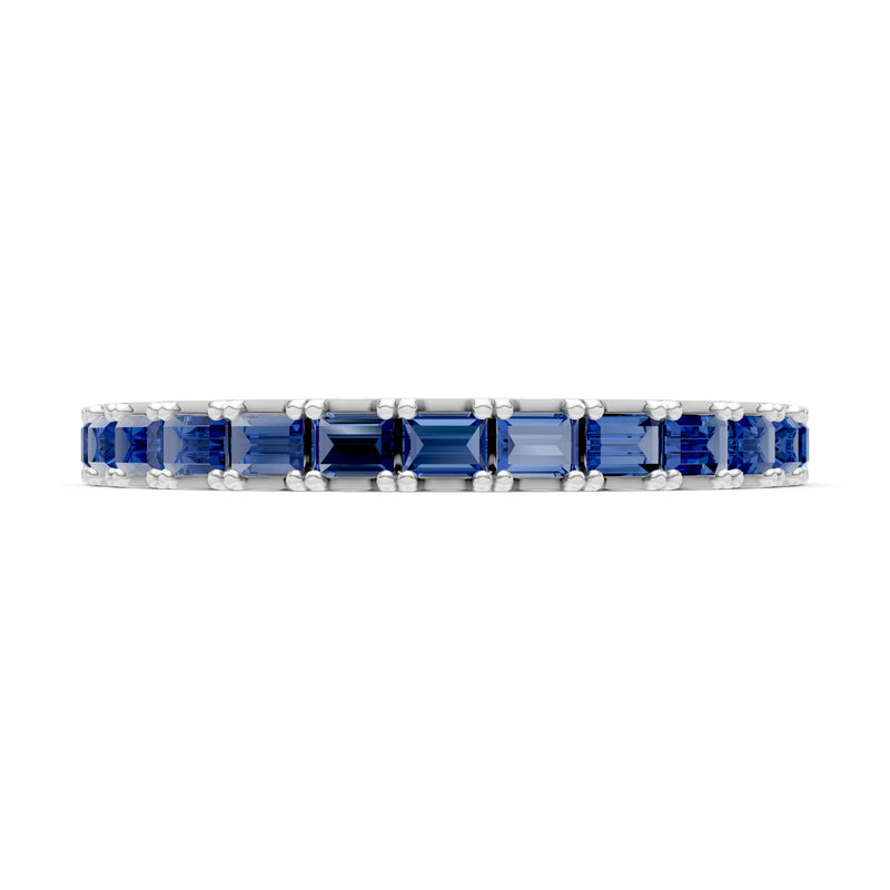 Straight Baguette Thin Half Eternity Gold Band