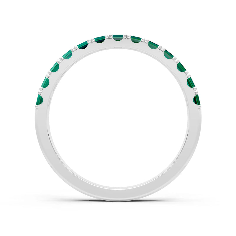 Straight Baguette Thin Half Eternity Gold Band