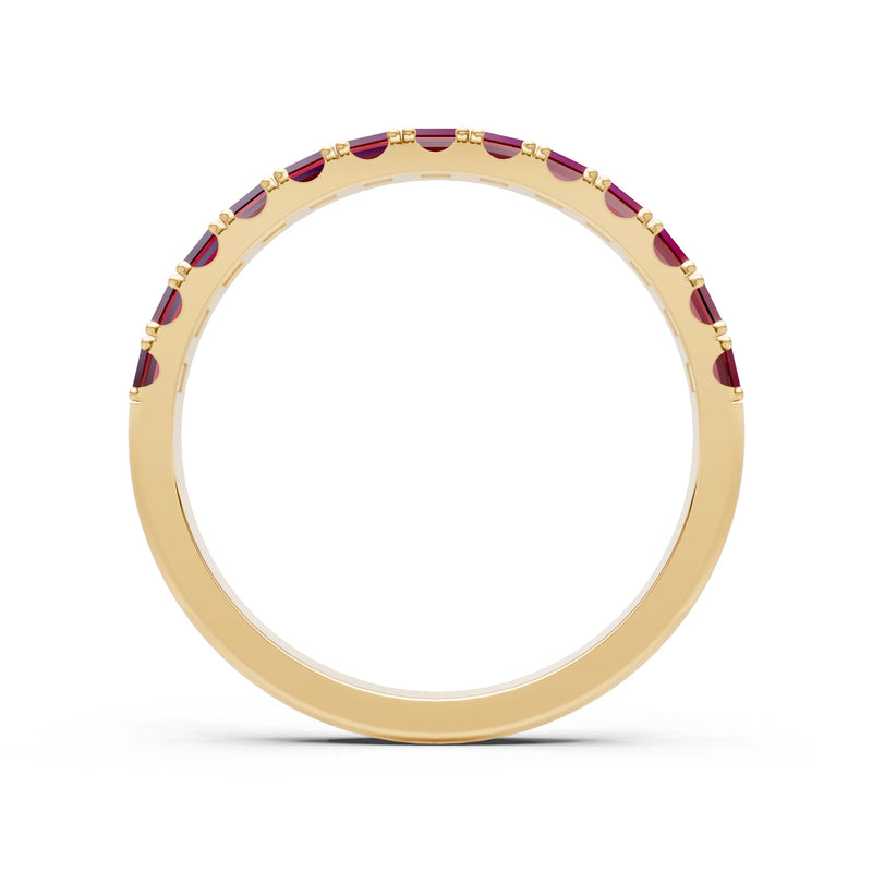 Straight Baguette Thin Half Eternity Gold Band