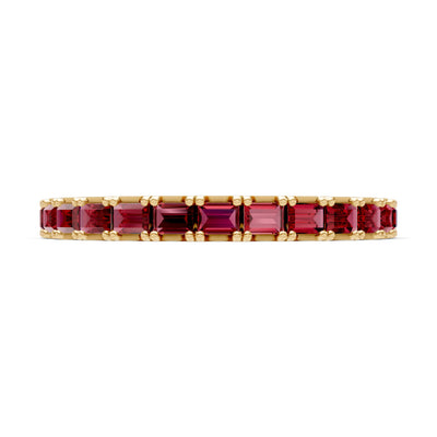 Straight Baguette Thin Half Eternity Gold Band
