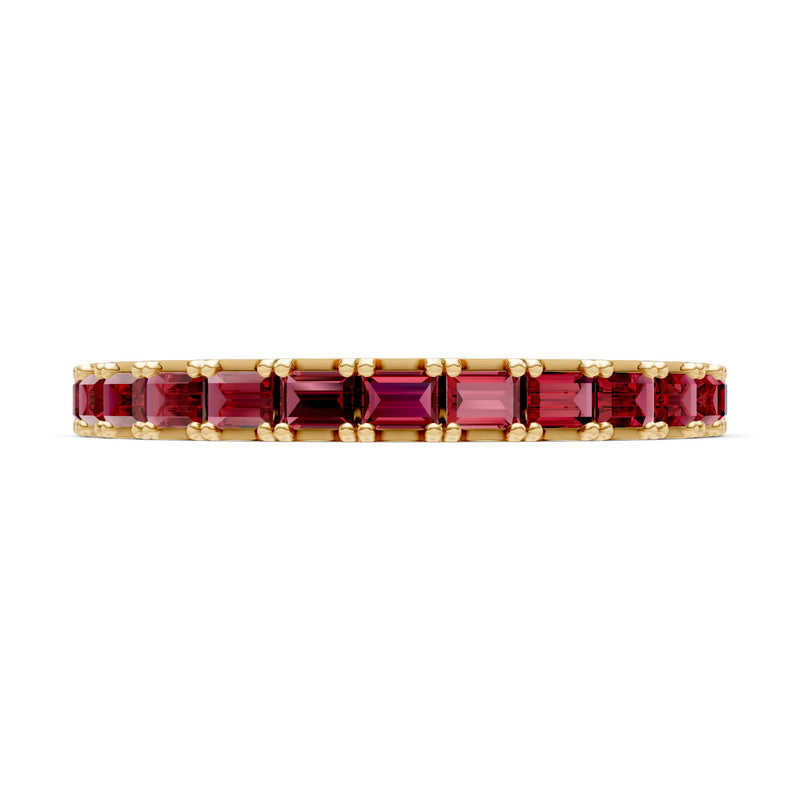 Straight Baguette Thin Half Eternity Gold Band