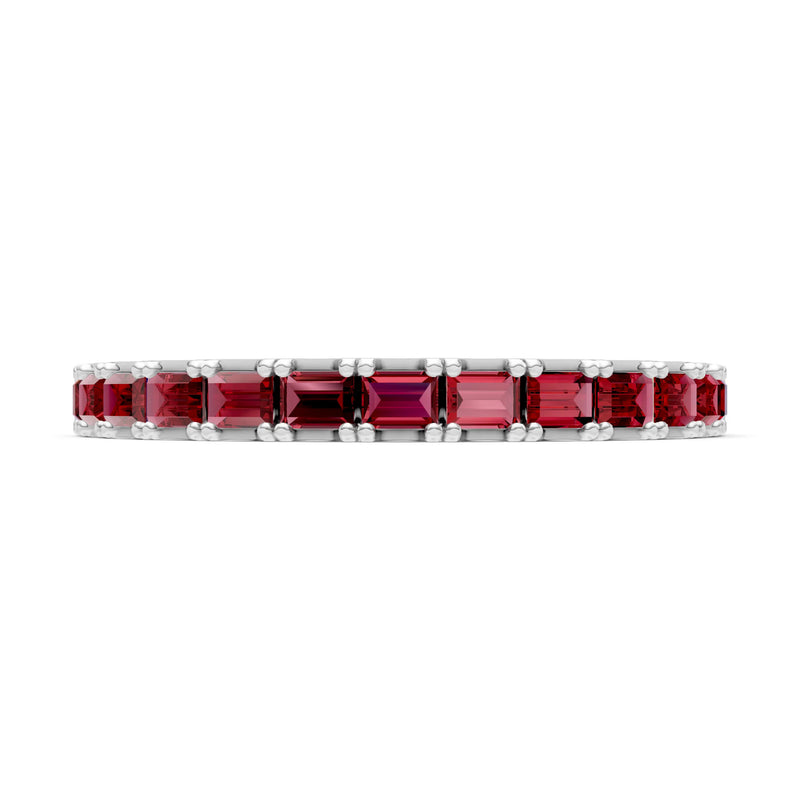 Straight Baguette Thin Half Eternity Gold Band