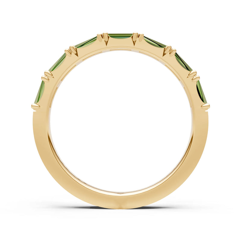 Peridot Straight Baguette Half Eternity Band
