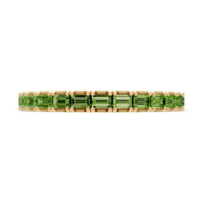 Straight Baguette Thin Half Eternity Gold Band
