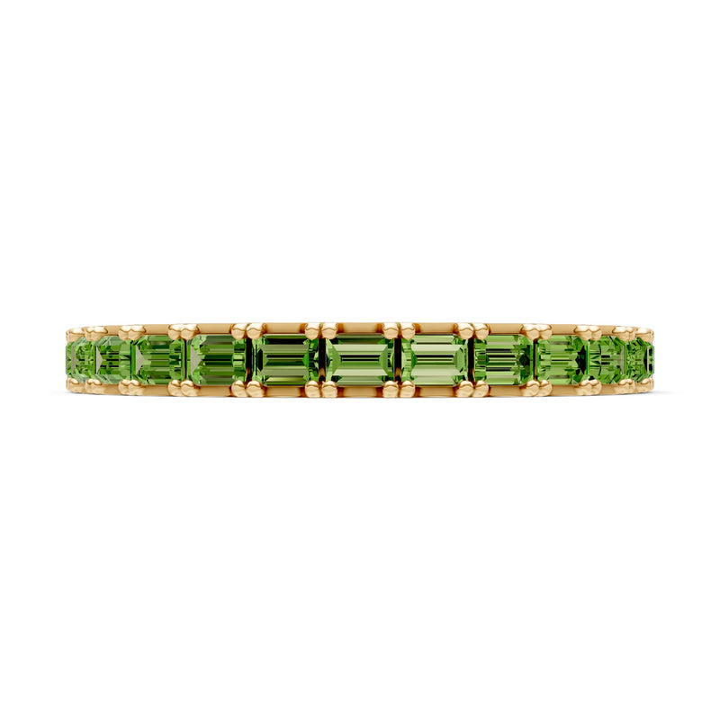 Peridot Straight Baguette Thin Half Eternity Band