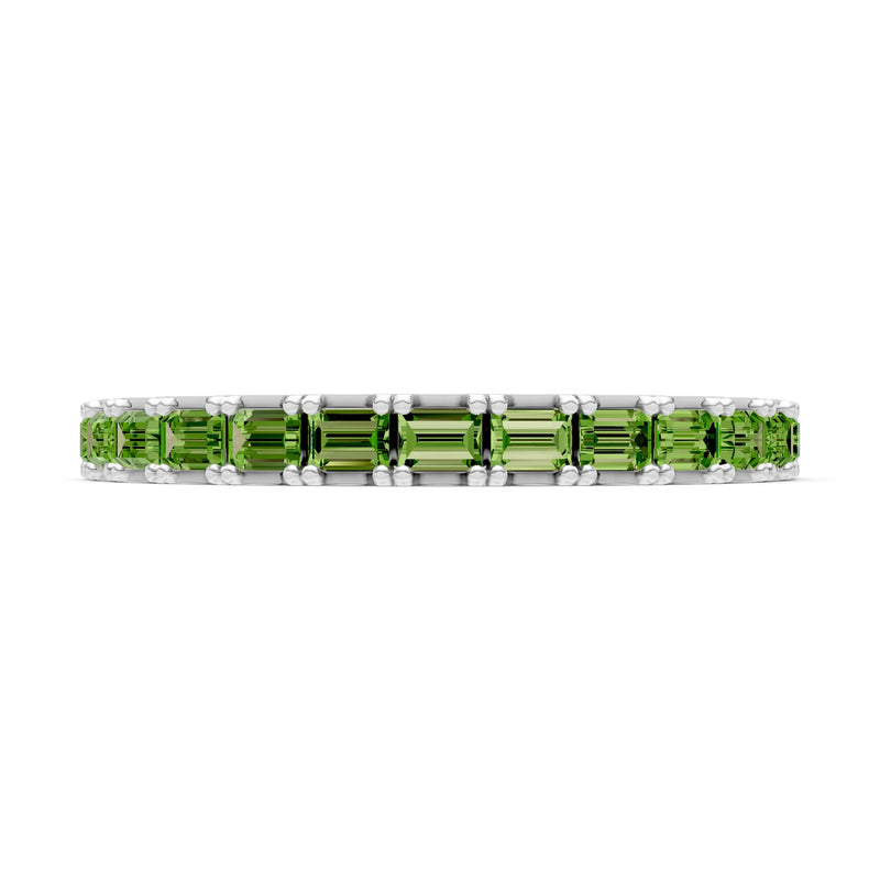 Straight Baguette Thin Half Eternity Gold Band