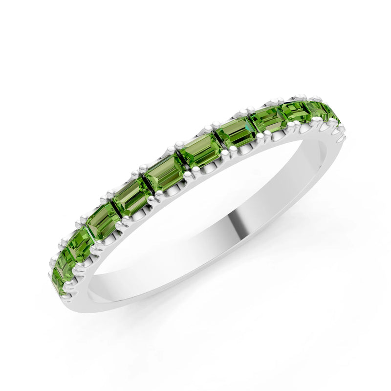 Straight Baguette Thin Half Eternity Gold Band