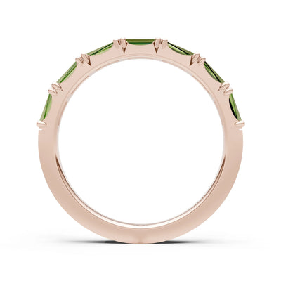 Peridot Straight Baguette Half Eternity Band