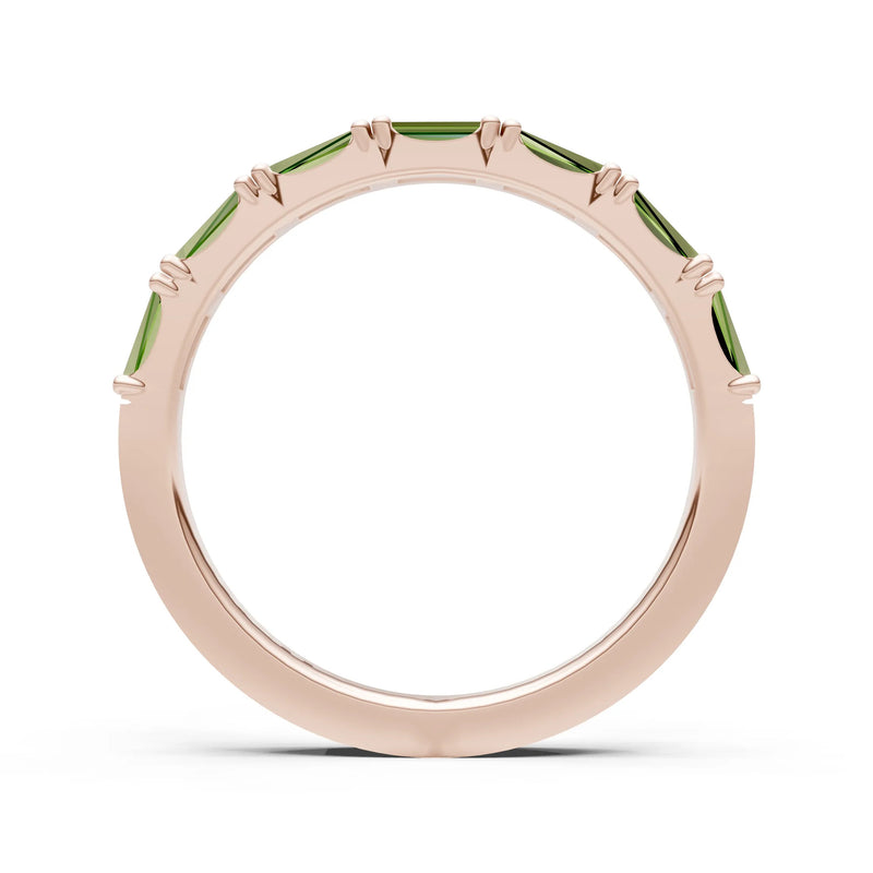 Peridot Straight Baguette Half Eternity Band