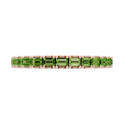 Straight Baguette Thin Half Eternity Gold Band