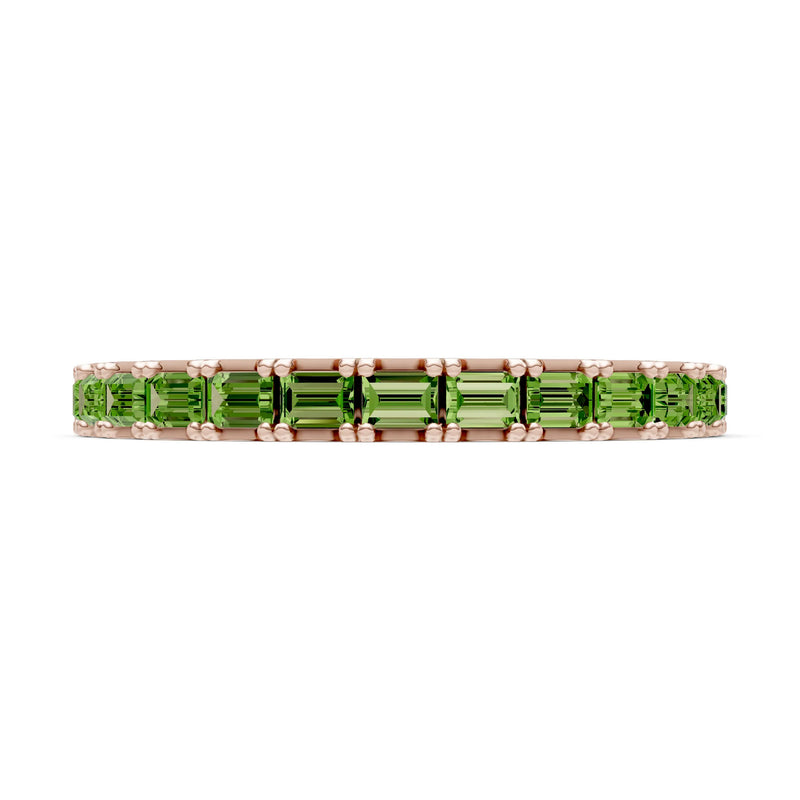 Peridot Straight Baguette Thin Half Eternity Band