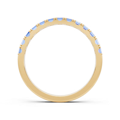 Straight Baguette Thin Half Eternity Gold Band