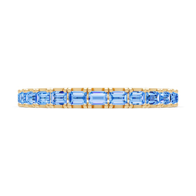 Straight Baguette Thin Half Eternity Gold Band