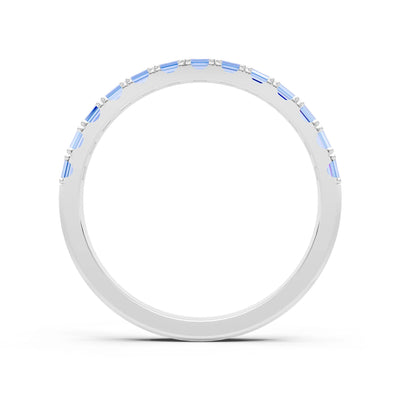 Straight Baguette Thin Half Eternity Gold Band