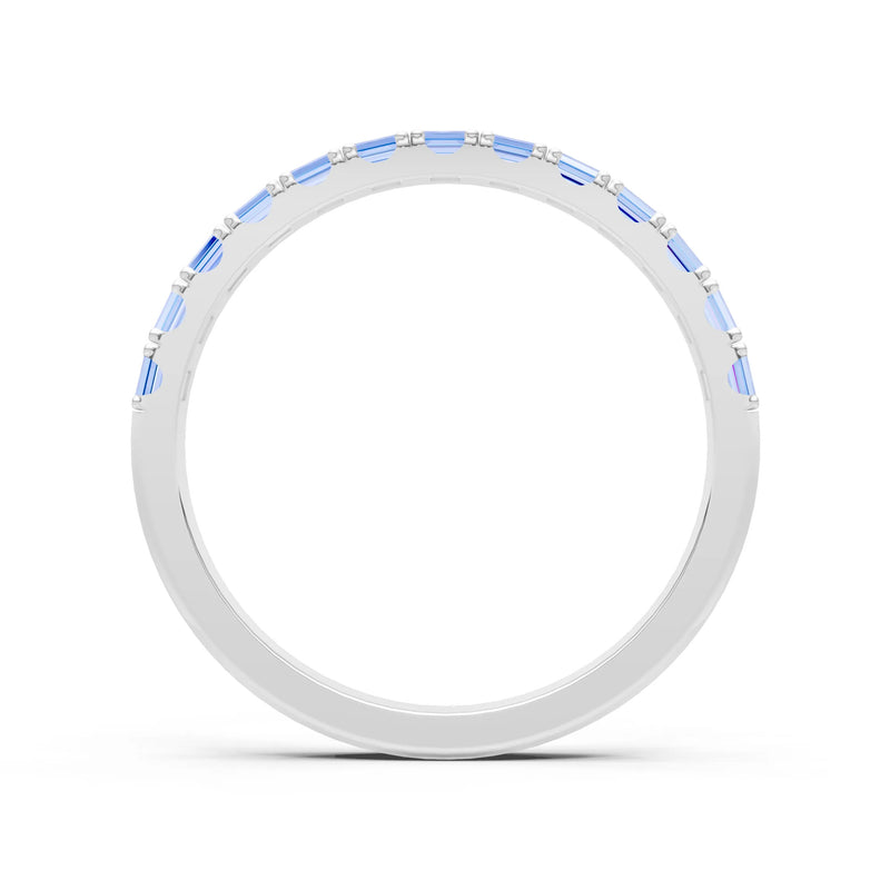 Straight Baguette Thin Half Eternity Gold Band