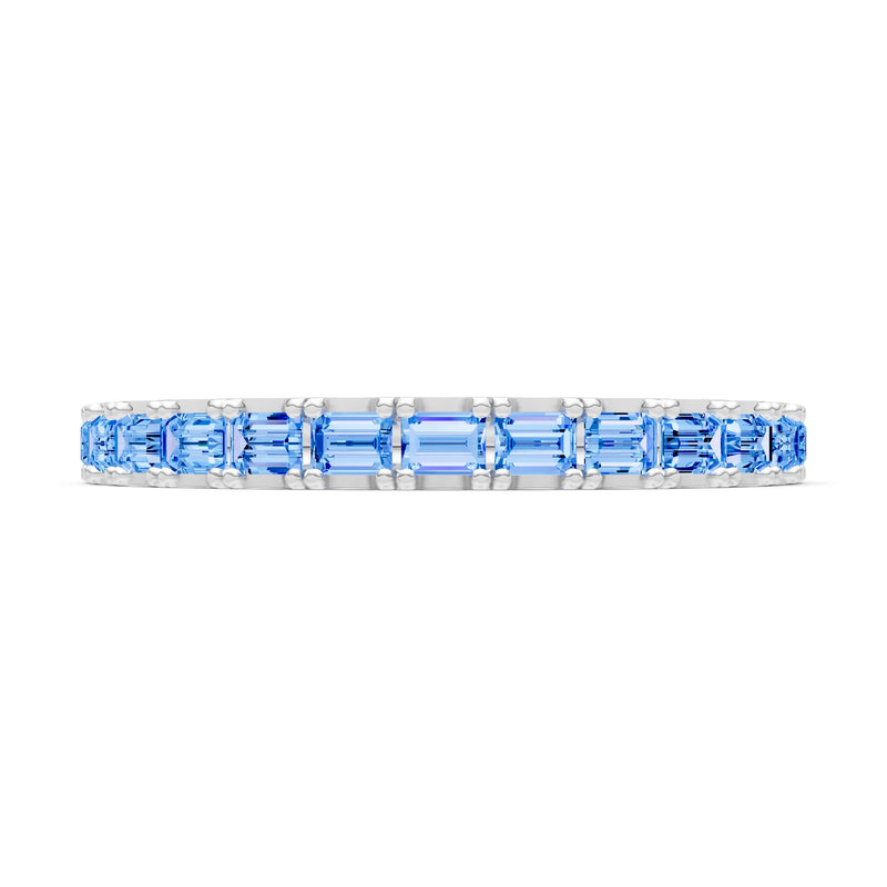 Straight Baguette Thin Half Eternity Gold Band