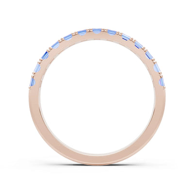 Straight Baguette Thin Half Eternity Gold Band