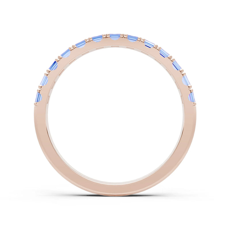 Straight Baguette Thin Half Eternity Gold Band