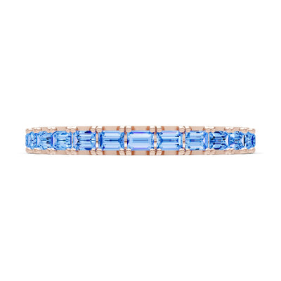 Straight Baguette Thin Half Eternity Gold Band