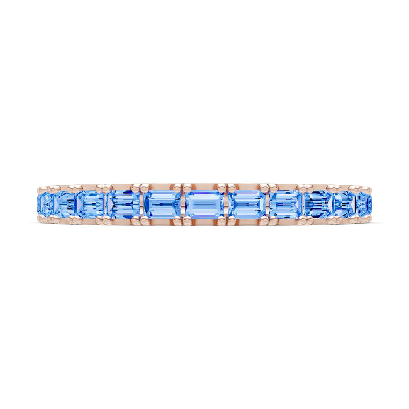 Straight Baguette Thin Half Eternity Gold Band
