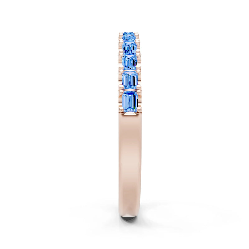 Straight Baguette Thin Half Eternity Gold Band