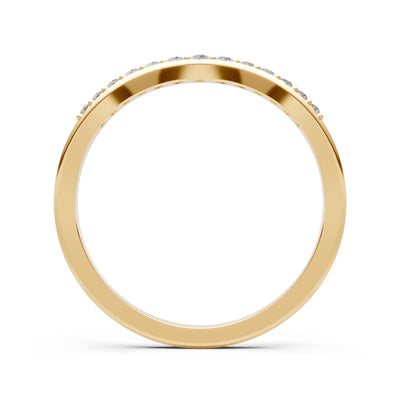 Diamond Graduating Gemstone Curved Stacking Band