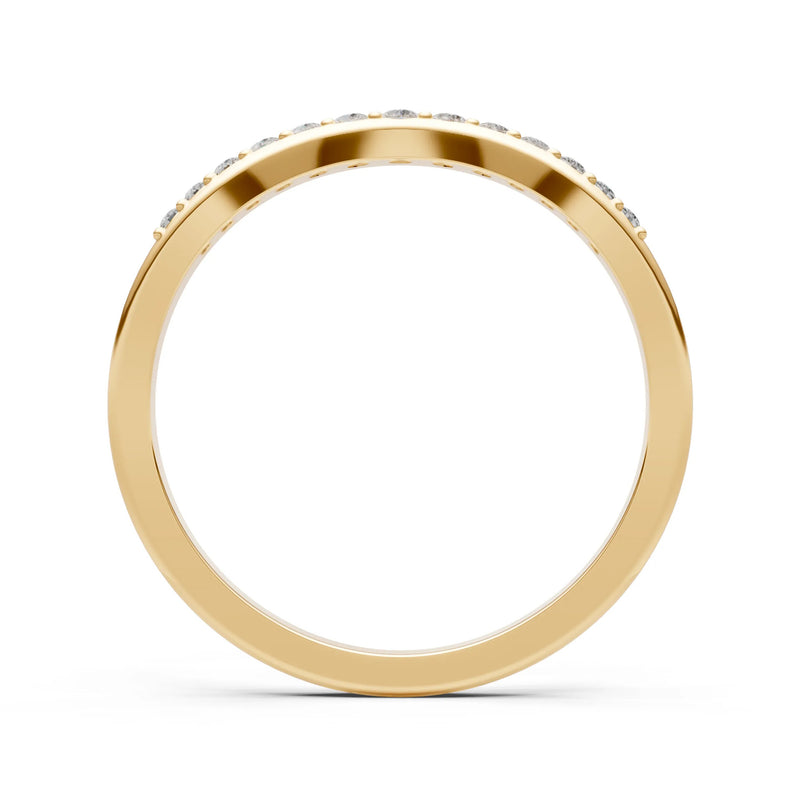 Diamond Graduating Gemstone Curved Stacking Band
