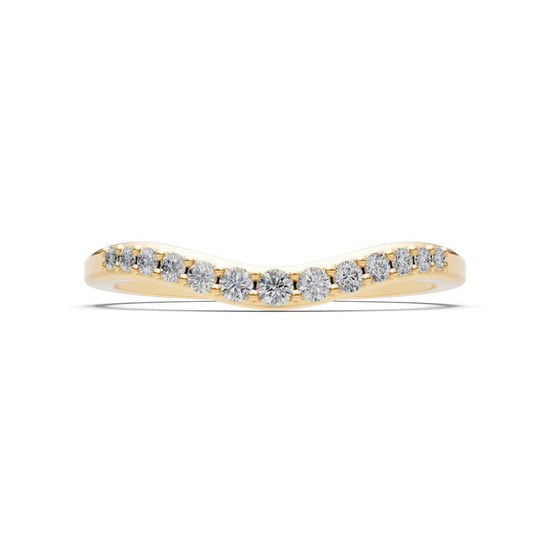 Diamond Graduating Gemstone Curved Stacking Band