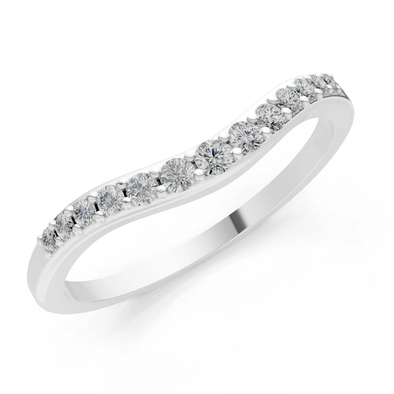 Diamond Graduating Gemstone Curved Stacking Band