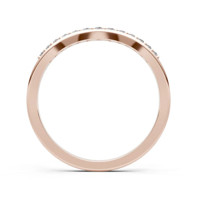 Diamond Graduating Gemstone Curved Stacking Band