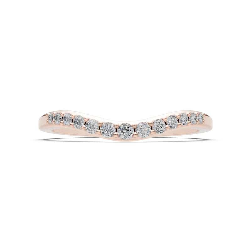 Diamond Graduating Gemstone Curved Stacking Band