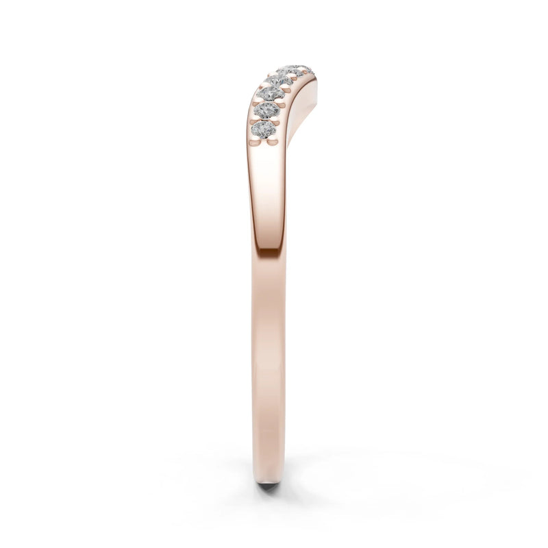 Diamond Graduating Gemstone Curved Stacking Band