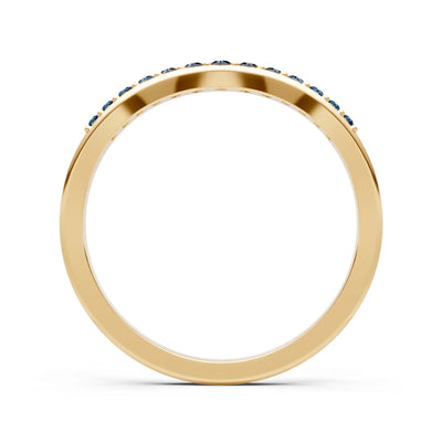 Alexandrite Graduating Gemstone Curved Stacking Band