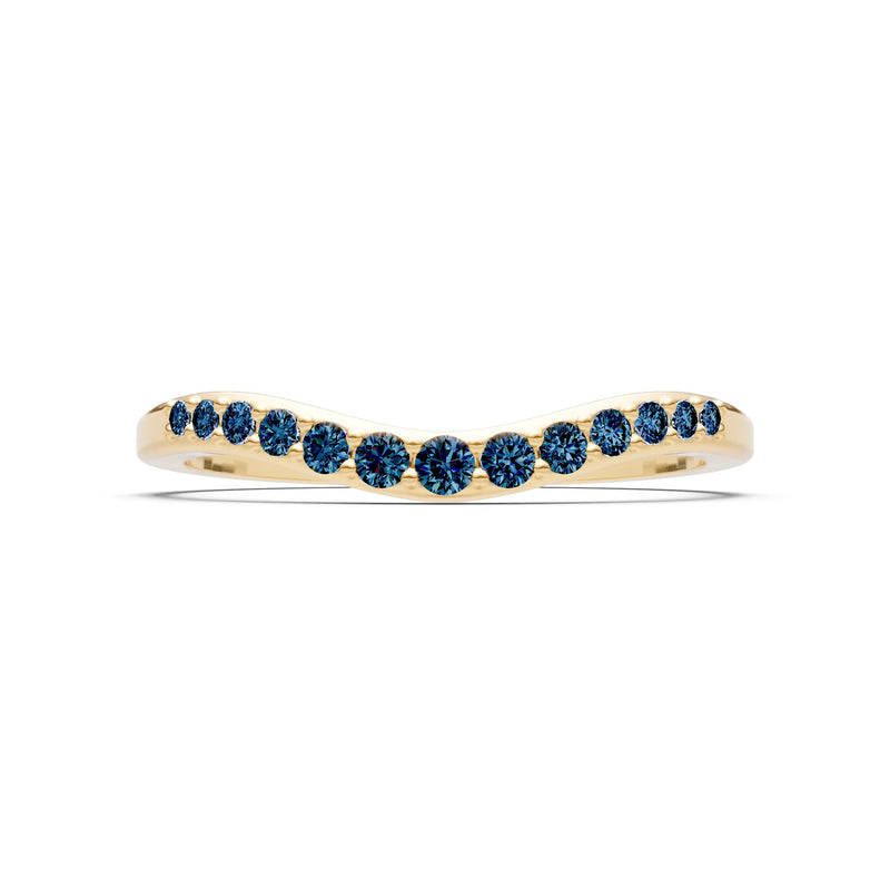 Alexandrite Graduating Gemstone Curved Stacking Band