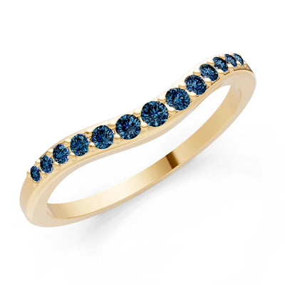 Alexandrite Graduating Gemstone Curved Stacking Band