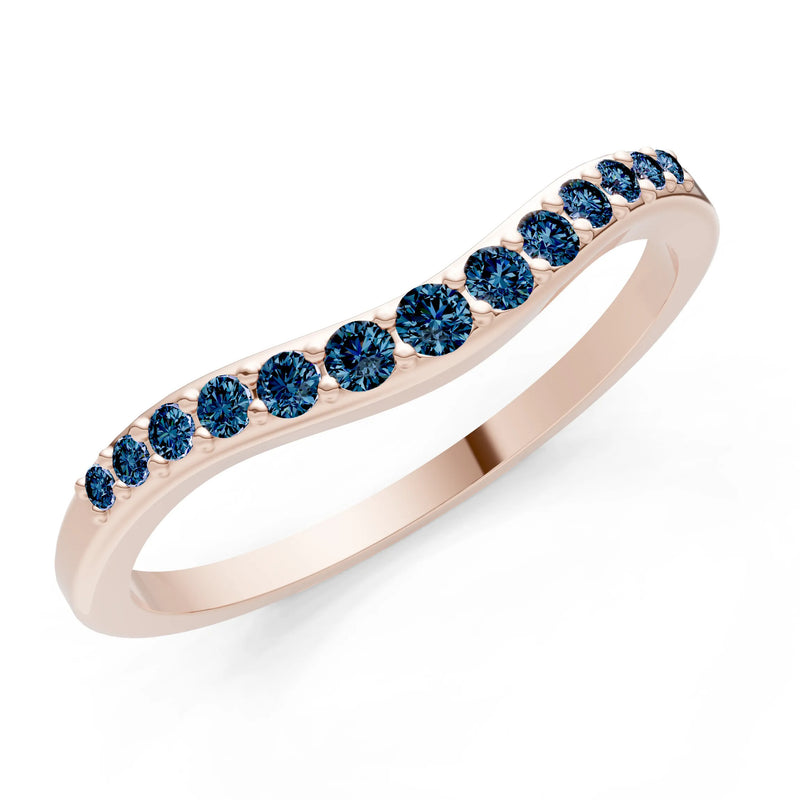 Alexandrite Graduating Gemstone Curved Stacking Band