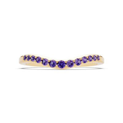 Amethyst Graduating Gemstone Curved Stacking Band