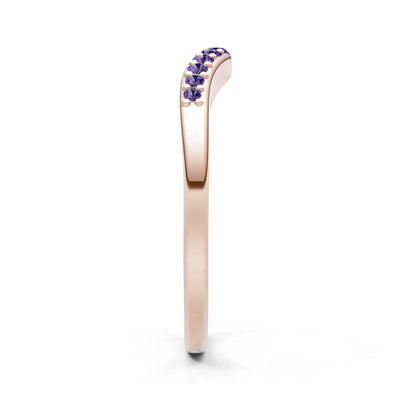 Amethyst Graduating Gemstone Curved Stacking Band
