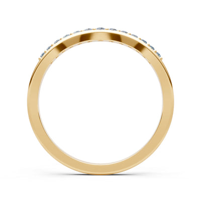 Aquamarine Graduating Gemstone Curved Stacking Band