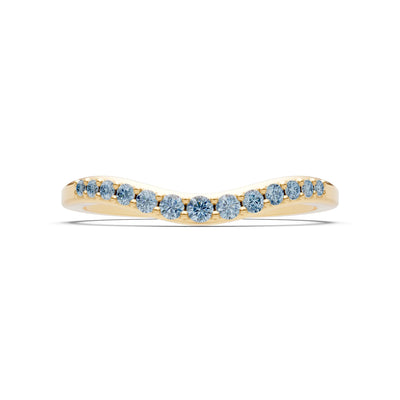 Aquamarine Graduating Gemstone Curved Stacking Band