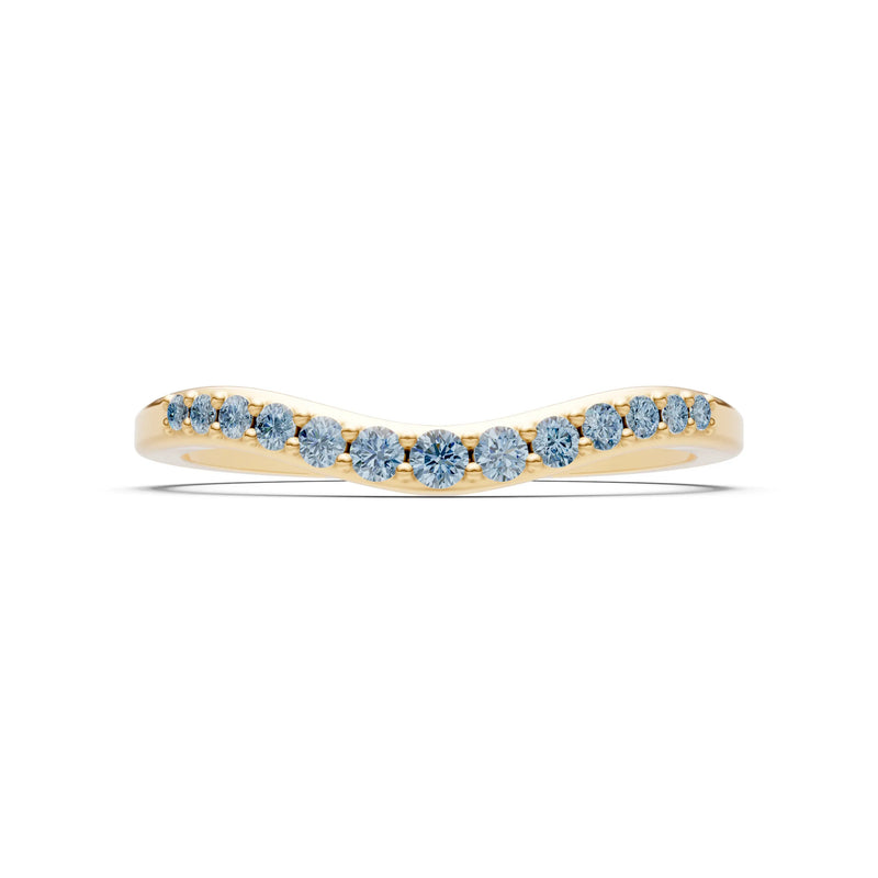 Aquamarine Graduating Gemstone Curved Stacking Band