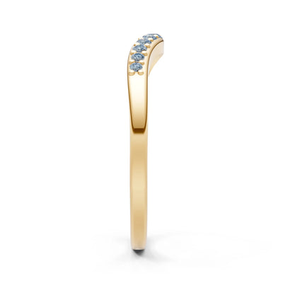 Aquamarine Graduating Gemstone Curved Stacking Band